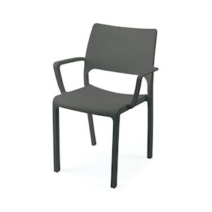 Metro PROFESSIONAL - Fauteuil gastro TRAMONTANA en résine de polypropylène 57,5x52,5x82cm avec accoudoirs - anthracite