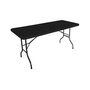 Oviala Business Rekkem table de réception PEHD avec pieds pliants 183 x 76 x 74cm Noir