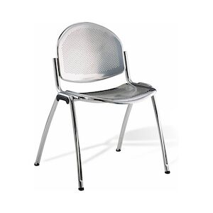 Sitek chaise métal gris 4 pieds empilable Estel