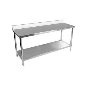 Royal Catering table de travail inox avec dosseret 200 x 60 cm capacité de 160 kg