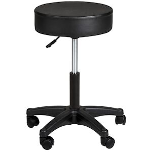 tectake Tabouret à roulettes - noir -402537 - Publicité