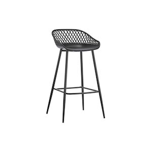 NOW'S HOME - Lot De 4 Chaises Bar Noires En Polypropylene 48x47x95cm Bradley