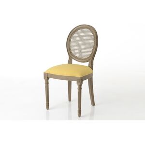 Chaise moutarde en acajou Médaillon -  Jaune Rectangle Bois Amadeus 50x56 cm - Publicité