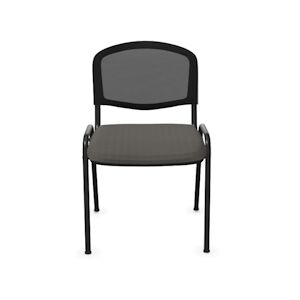 Sitek chaise 4 pieds grise dossier résille empilable Nado 46 x 41 x 81
