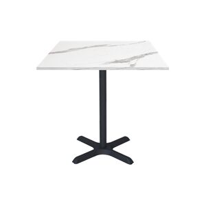 Restootab - Table 70x70cm - modèle Dina marbre blanc