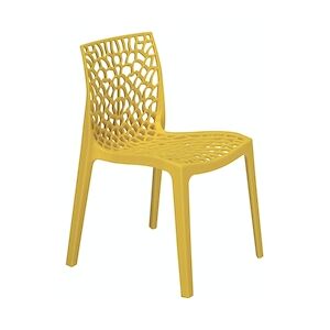 GRANDSOLEIL Chaise Gruvyer en polypropylène de haute qualité coloris jaune brillant, empilable. Marque Grandsoleil. 52x51x81