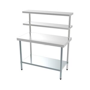 COMBISTEEL table De Travail Avec Etagere Basse + 2 Etageres Hautes L1200