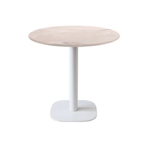 Restootab - Table Ø70cm - modèle Round pied blanc chêne bosco