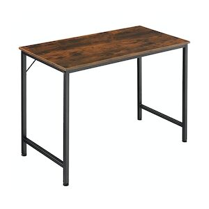 tectake Table de bureau Jenkins - Bois foncé industriel, rustique, 100 cm -404459
