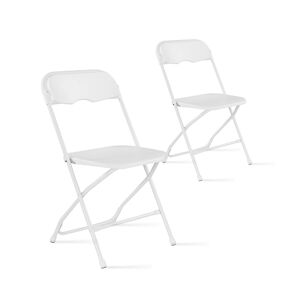 Oviala Business Rekkem chaise pliante PEHD 45 x 45 x 89cm x2 Blanc