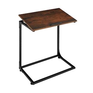 tectake Table d’appoint Ruston 55x35x66,5cm - Bois foncé industriel, rustique -404441