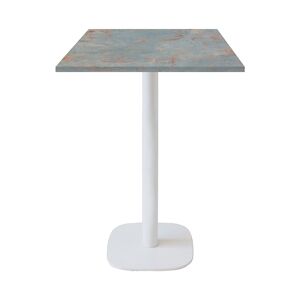 Restootab - Mange-debout 60x60cm - modèle Round pied blanc gris rouille