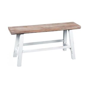 AUBRY GASPARD banc Baki blanc bois naturel 92 x 32 x 45 cm