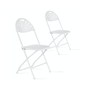Oviala Business Rekkem chaise pliante ajourée PEHD 45 x 45 x 89cm x2 Blanc