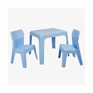 Resol GARBAR JAN Chaise-Table Pour Enfants Intérieur, Extérieur Set 2+1 Bleu ciel