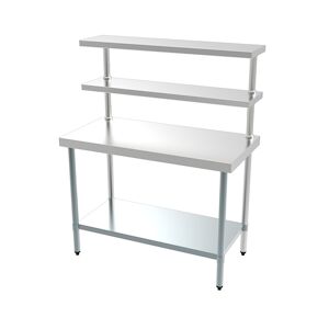 COMBISTEEL table De Travail Avec Etagere Basse + 2 Etageres Hautes L1500