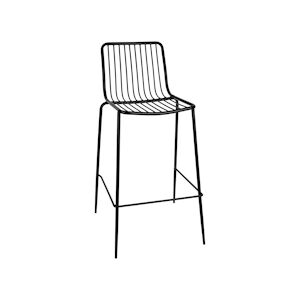 Bolero Tabouret de bar en acier inoxydable noir (4 pièces)