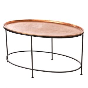 Table basse ovale cuivre -  Ovale Métal Amadeus 85x50 cm - Publicité