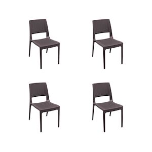 Resol GARBAR MODENA Chaise Intérieur, Extérieur Set 4 Chocolat