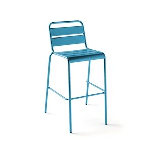 Oviala Business Chaise haute en métal bleu pacific