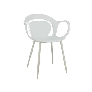 NOW'S HOME - Lot4 Fauteuils Exterieur En Polypropylene Blanc 58,5x60x83,5cm Alan