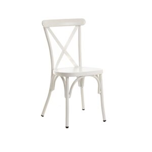 AMADEUS Chaise de jardin Bourdon blanche x2 - Autre Aluminium Amadeus 44x48 cm