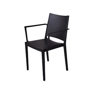 Gastronoble Florence chaises empilables en polypropylène avec accoudoir noir 4 pièces