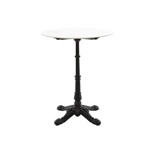 Metro Professional Table bistrot brasserie, pied en fonte / plateau en pierre / acier, Ø 60 cm x 74 cm, ronde, noir / blanc