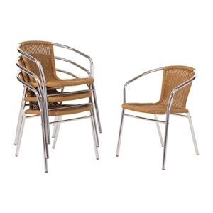 Fauteuil en Rotin et Aluminium Empilable   Lot de 4   Bolero - Publicité