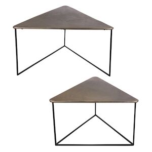 Set de 2 tables basses triangle en   dore, longueurs des plateaux de 80 et 6 -  Autre Metal Table Passion 80x80 cm