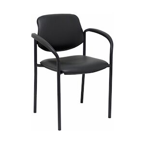 Piqueras y Crespo Chaise d'aisance Villalgordo a 4 pieds, structure noire et tissu simili cuir noir, coloris noir