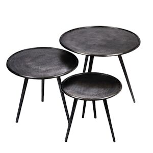 Set de 3 tables basse Roseline -  Noir Autre Métal Amadeus 40x40 cm - Publicité