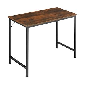 tectake Table de bureau Jenkins - Bois foncé industriel, rustique, 80 cm -404457