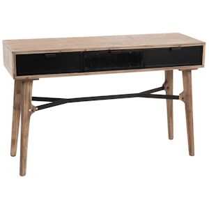 Console vitré noire -  Marron Rectangle Bois Amadeus 40x120 cm - Publicité