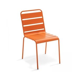 Oviala Business Chaise en métal orange