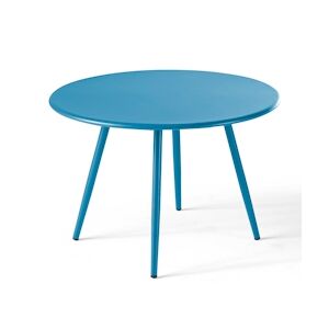 Oviala Business Table basse ronde en métal bleu pacific