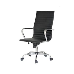 Sigma Chaise de bureau / chaise pivotante EC310, métal / PU, 77.5 x 74 x 107.2 cm, réglable en hauteur, noir