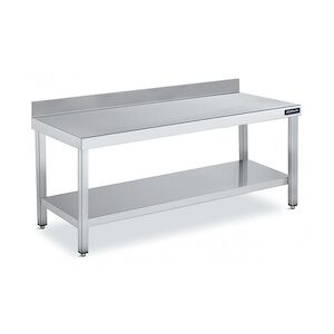 Distform Table Adossée en Inox avec 1 étagère Profondeur 700 mm Acier inoxydable 1200x700x700x600mm