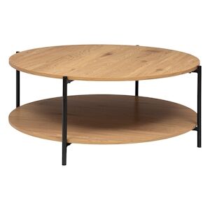 Atmosphera Table basse 2 plateaux en métal et bois D 90 x H 42,5 cm - Publicité