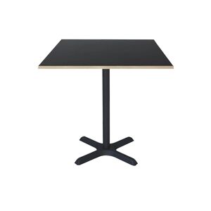 Restootab - Table 70x70cm - modèle Dina noir chants bois