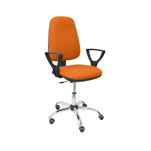 Piqueras y Crespo Chaise SoCovos avec mécanisme de contact permanent, assise et tissu recouverts de tissu orange Bali (accoudoirs fixes inclus)