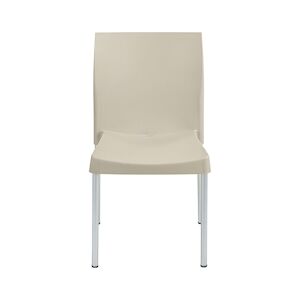 Sitek chaise empilable sable avec piètement aluminium Claire 44 x 40 x 82