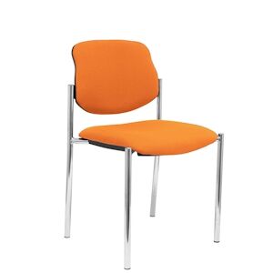 Piqueras y Crespo Chaise d'aisance Villalgordo 4 pieds avec structure chromee en tissu BALI coloris orange