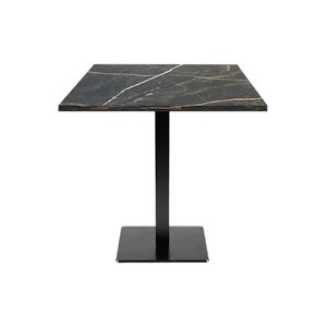 Restootab - Table 70x70cm - modèle Milan marbre samas chants laiton