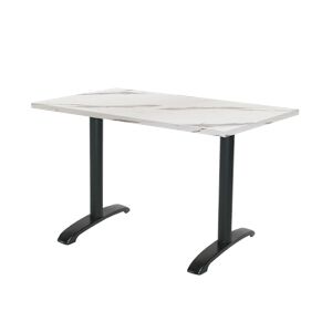Restootab - Table 160x80cm - modèle Bazila marbre blanc