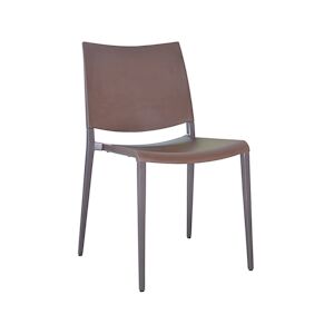 INOLOISIRS Chaise de terrasse Marial aluminium et polypropylène brun chocolat - Lot de 24 unités