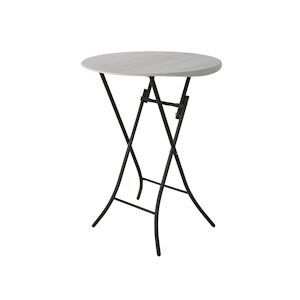 Table pliante mange-debout avec nappe blanche - Ø 84x110 cm - LIFETIME