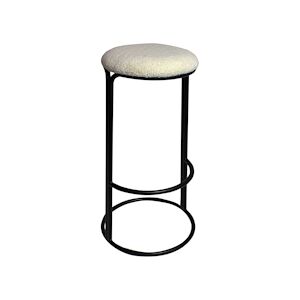 Now's Home - Lot 2 Tabourets De Bar Ecru Pieds Metal Noir 34x34x78.5cm Allos