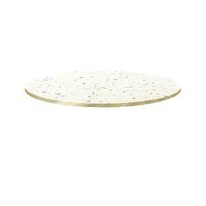 Restootab - Plateau Ø90 decor terrazzo cassata chants laiton