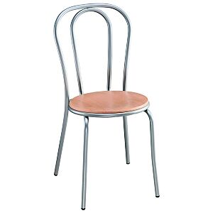 Lot de 4 - Chaise collectivités Bistrot Bois hêtre - Pieds métal Alu